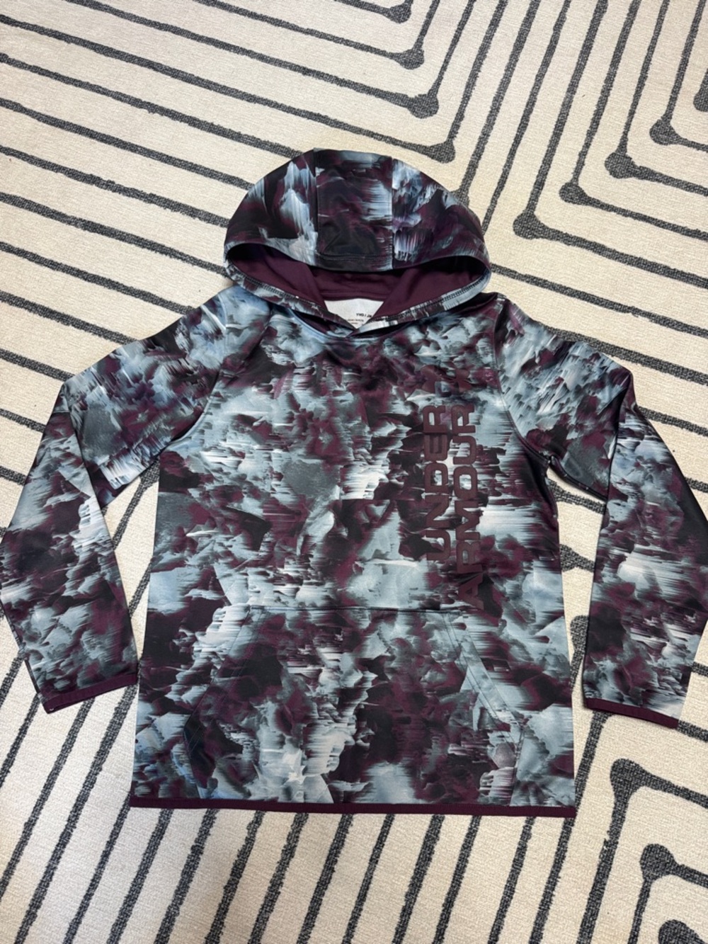 Under Armour ColdGear Hooded Sweatshirt - Dark Purple & Gray Abstract
